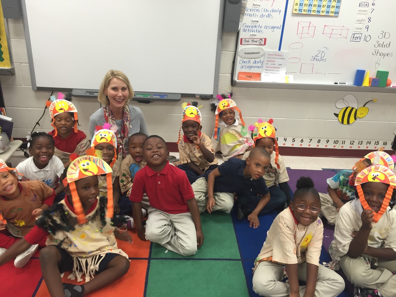 Melissa Snowden visiting a Montgomery classroom